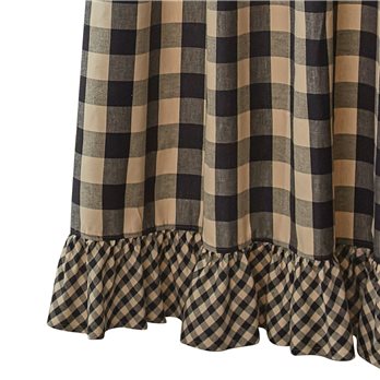 Wicklow Check Ruffled Shower Curtain 72X72 Black