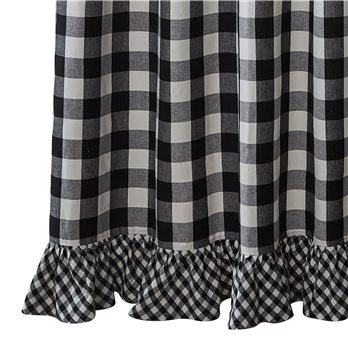 Wicklow Check Ruffled Shower Curtain 72X72 Black/Cream