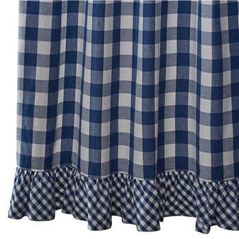 Wicklow Check Ruffled Shower Curtain 72X72 China Blue