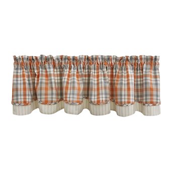 Apricot & Stone Lined Layered Valance 72X16