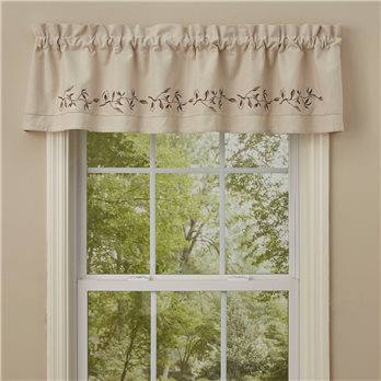 Cotton Blossom Embroidered Lined Valance 60X14