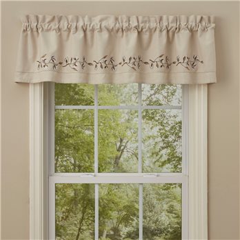 Cotton Blossom Embroidered Lined Valance 60X14