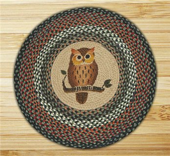 Owl Round Braided Rug 27"x27"