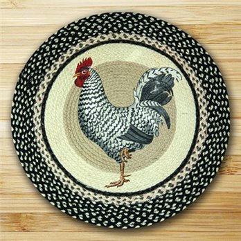 Rooster Round Braided Rug 27"x27"