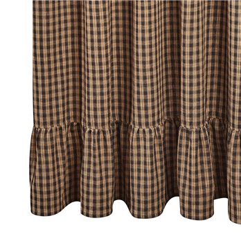 Sturbridge Plaid Ruffle Shower Curtain - Black