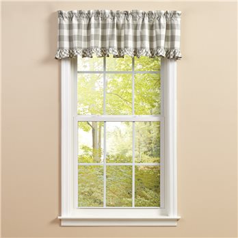 Wicklow Check Ruffled Valance 60X14 Dove