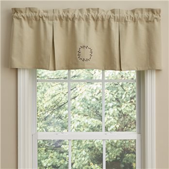 Cotton Wreath Lined Pleat Valance 45X15