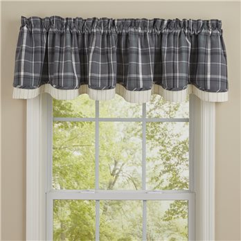 Beaumont Plaid Lined Layered Valance 72X16