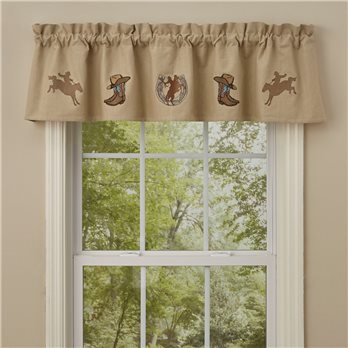 Western Embroidered Lined Valance 60X14