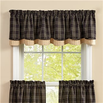 Farmhouse Star Lined Layered Valance 72X16