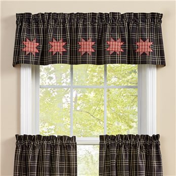 Farmhouse Star Lined Decorative Valance 60X14