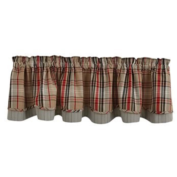 Bear Country Plaid Lined Layered Valance 72X16