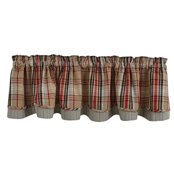 Bear Country Plaid Lined Layered Valance 72X16