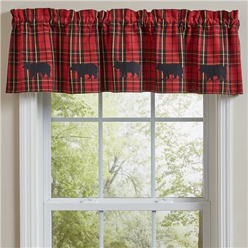 Sportsman Plaid Lined Applique Valance 60X14