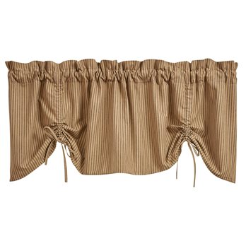 Sturbridge Ticking Lined Farmhouse Valance - Black