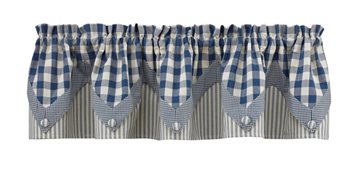 York Point Valance 72X15-Blue