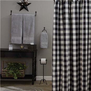 Wicklow Check Shower Curtain 72X72 Black/Cream