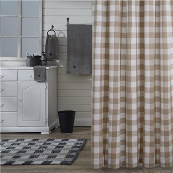 Wicklow Check Shower Curtain 72X72 Natural