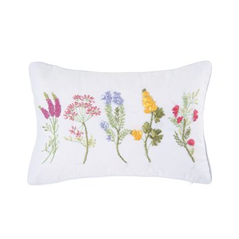 Botanical Ribbon Throw Pillow