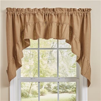 Sturbridge Ticking Ruffle Swag 72X36 - Wine