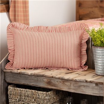 Sawyer Mill Red Ticking Stripe Fabric Pillow Cover 14x22