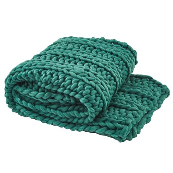 Chunky Ribbed Knit Throw - Alpine