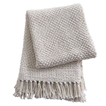 Open Knit Throw Natural