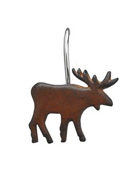 Moose Shower Curtain Hook Set of 12