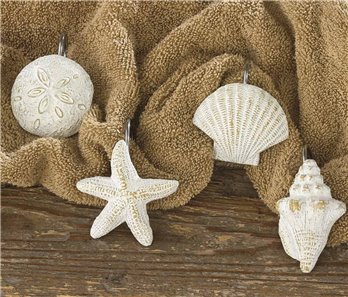 Shells Shower Curtain Hooks Set of 12