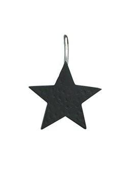 Star Shower Curtain Hook Black Set of 12