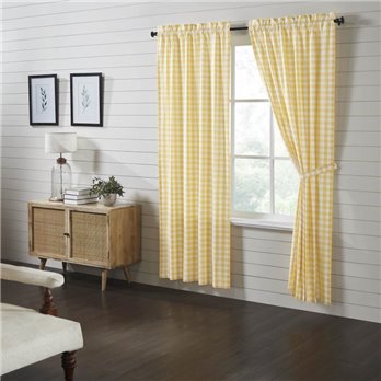 Annie Buffalo Yellow Check Panel Set of 2 84x40