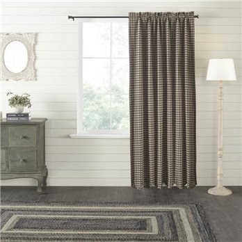 Black Check Blackout Panel Scalloped 84x50