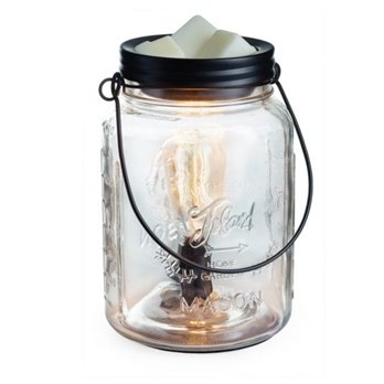Glass Mason Jar Illumination Wax Melt Warmer with Vintage Style Bulb