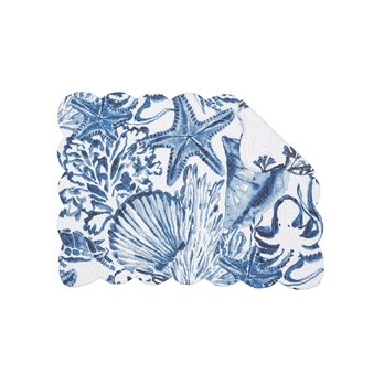Blue Coast Shells Rectangular Quilted Placemat