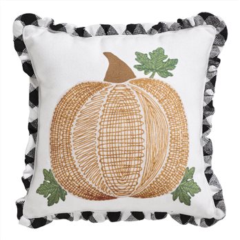 Annie Black Check Pumpkin Pillow 12x12