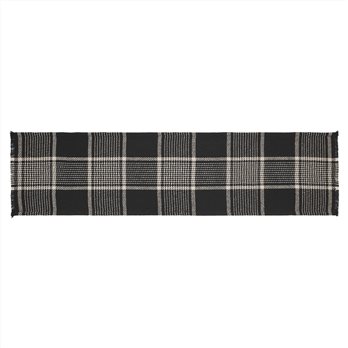 Eston Black Tan Plaid Runner 12x48
