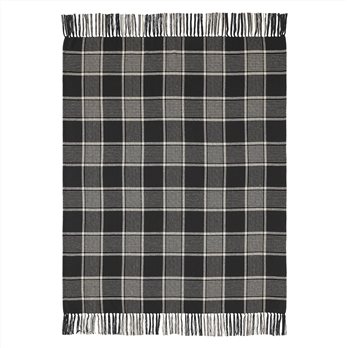 Eston Black Tan Plaid Throw 50x60