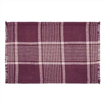 Eston Burgundy Tan Plaid Placemat Set of 2 13x19