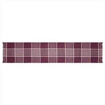 Eston Burgundy Tan Plaid Runner 12x60