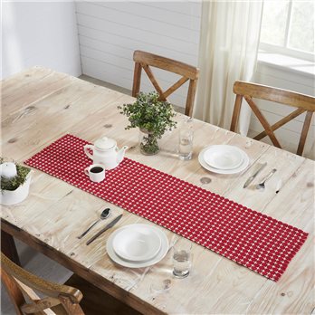 Gallen Red White Runner Fringed 12x48