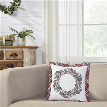 Gregor Plaid Wreath Pillow 12x12