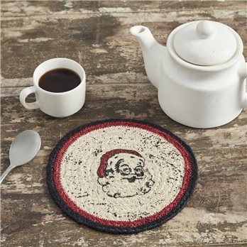 Jolly Ole Santa Jute Trivet 8 inch Diameter