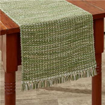 Basketweave Table Runner 13X36 - Evergreen