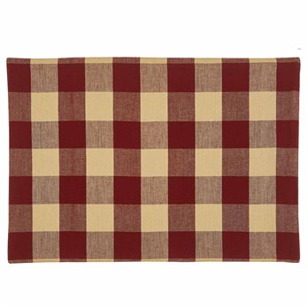 Wicklow Check Backed Placemat - Garnet