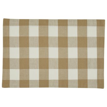 Wicklow Check Backed Placemat - Natural