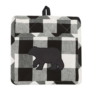 Wicklow Bear Pocket Potholder Black/Cream