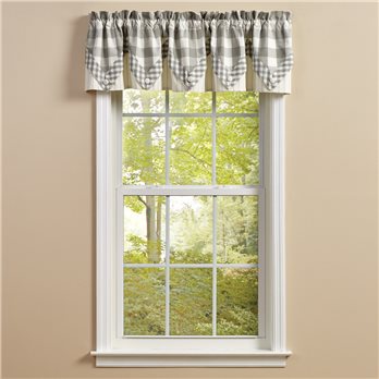 Wicklow Check Lined Point Valance 72X15 Dove
