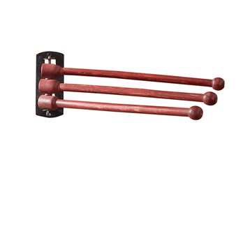 3 Prong Wood Towel Rack-Red