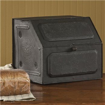 Black Metal Pierced Star Bread Box