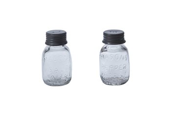Mason Glass Jar Salt and Pepper